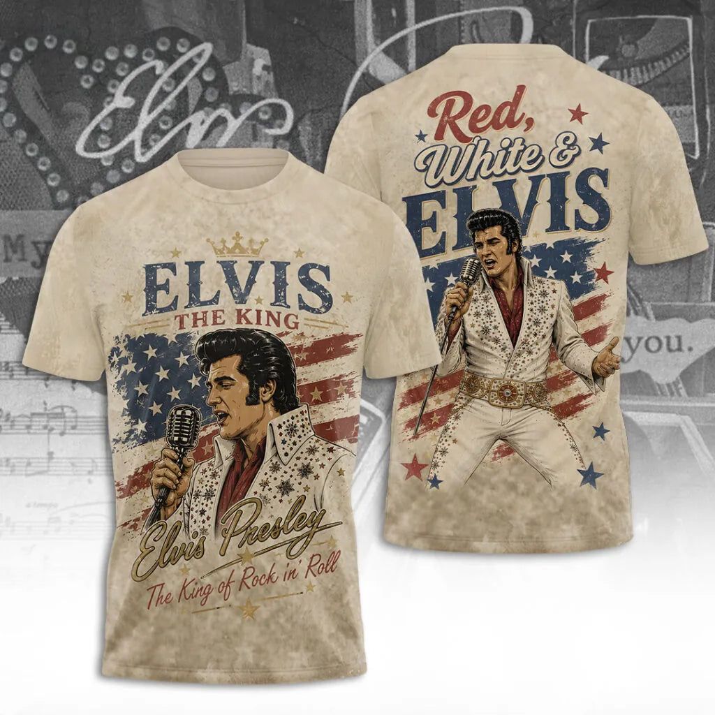 Red White & ELV – Vintage Music Apparel