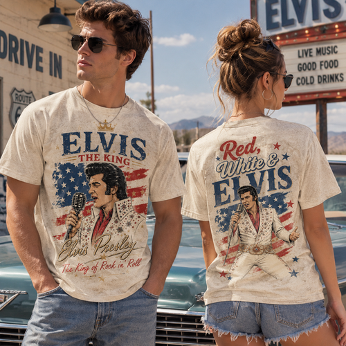 Red White & ELV – Vintage Music Apparel