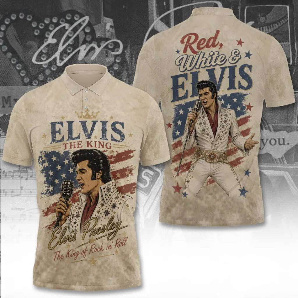 Red White & ELV – Vintage Music Apparel